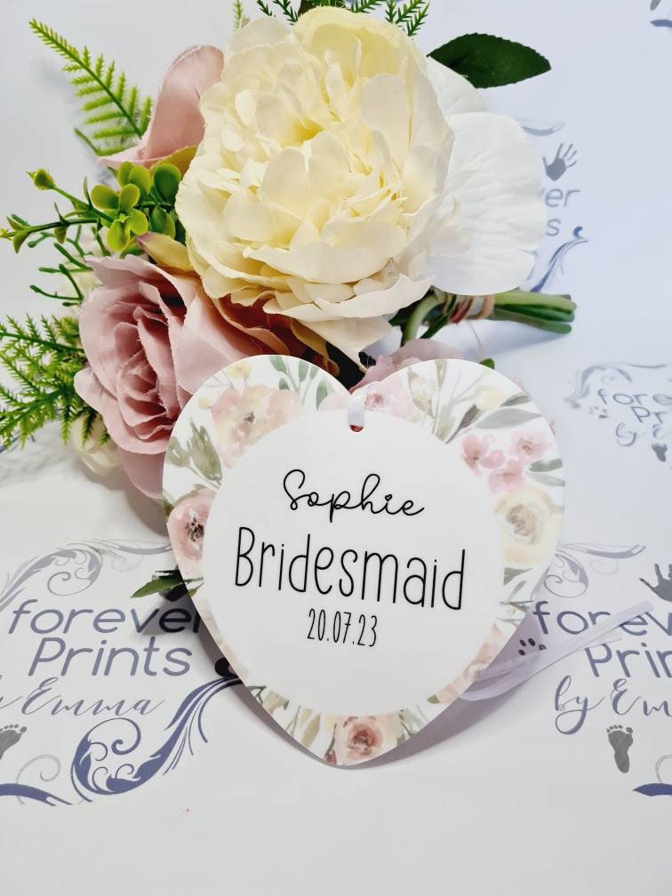 Bridesmaid gift, bridal party acrylic decoration, flower girl gift