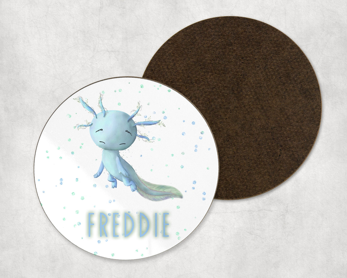 Axolotl mug, Axolotl coaster, Axolotl gift blue and pink