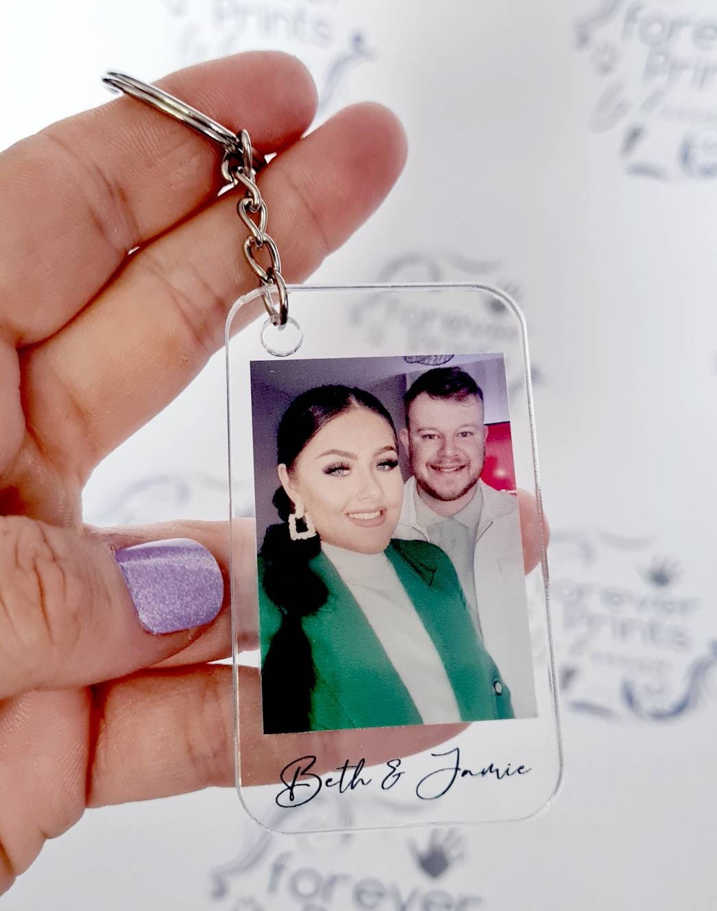 valentine keyring, acrylic photo keyring, wedding gift