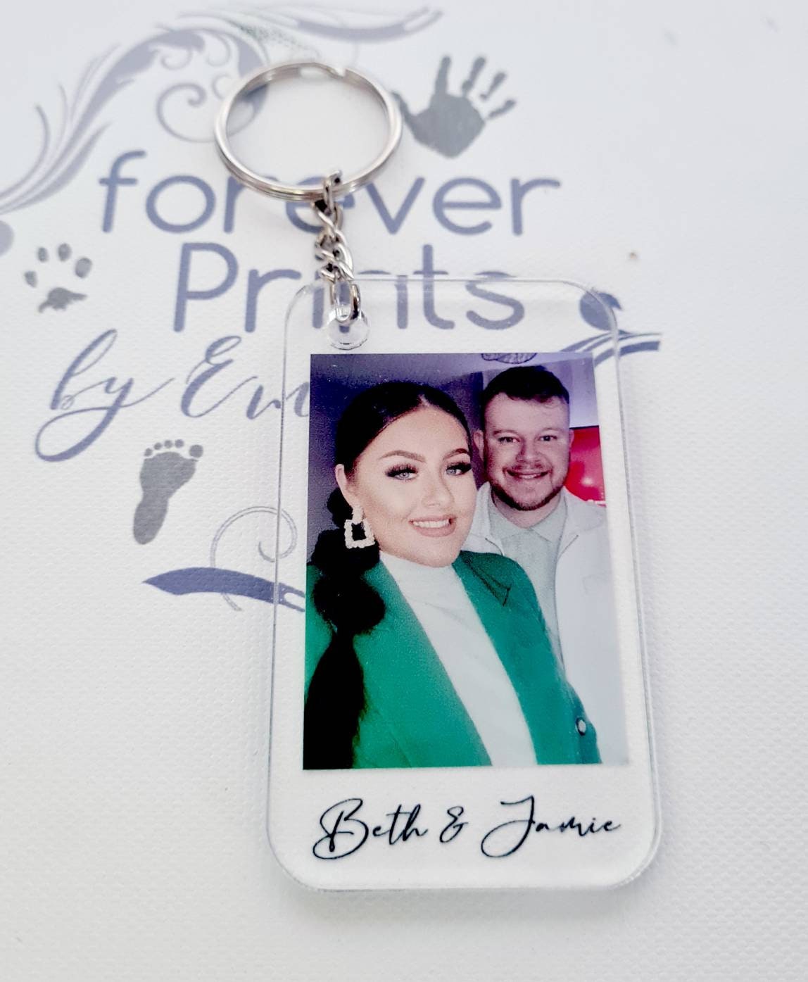 valentine keyring, acrylic photo keyring, wedding gift