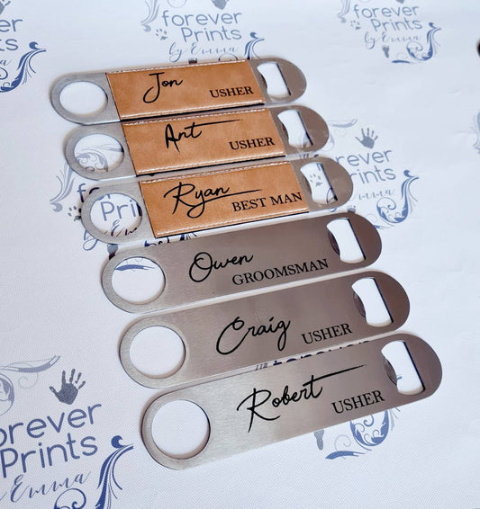 personalised bar blade, personalised bottle opener, groomsman gift, wedding bottle openers