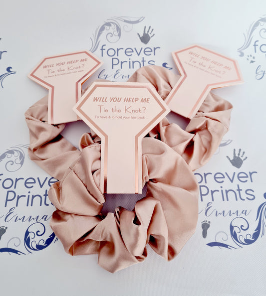 Bridesmaid scrunchies, tie the knot