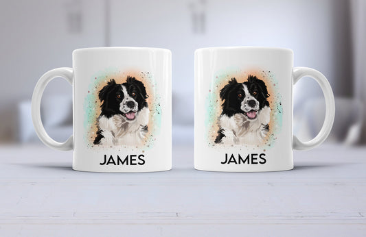 Collie mug, personalised pet cup