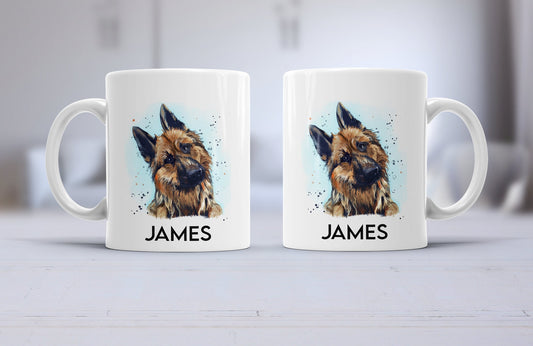German Shepherd mug, personalised pet cup