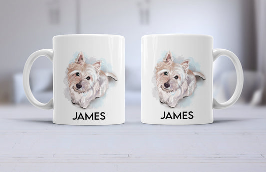 Westie mug, personalised pet cup